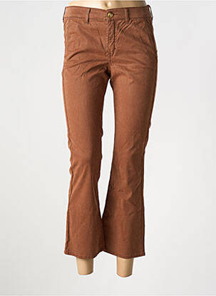 Pantalon 7/8 tissage popeline taille normale marron HAPPY homme