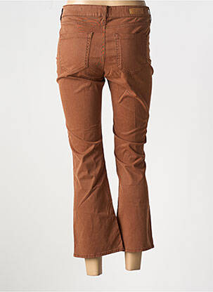 Pantalon 7/8 tissage popeline taille normale marron HAPPY homme