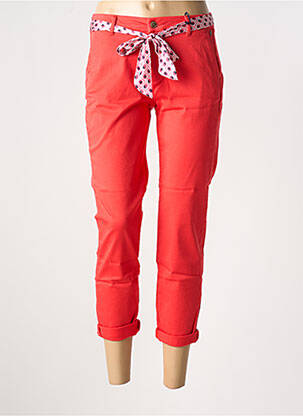 Pantalon 7/8 stretch taille normale rouge FREEMAN T.PORTER femme
