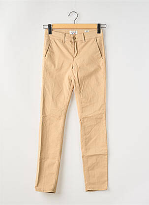 Pantalon chino tissage popeline taille normale beige HAPPY femme