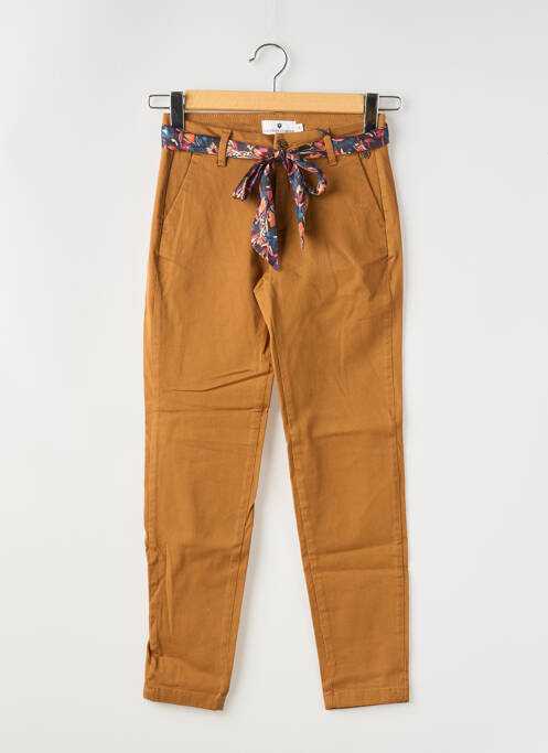 Pantalon chino marron FREEMAN T.PORTER pour femme