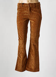 Pantalon flare stretch taille haute marron HAPPY femme