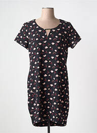 Robe courte manches courtes manches courtes noir CAPTAIN TORTUE femme