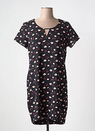 Robe courte manches courtes manches courtes noir CAPTAIN TORTUE femme