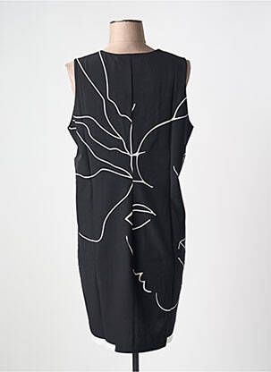 Robe mi-longue imprimé fantaisie sans manche noir CAPTAIN TORTUE femme