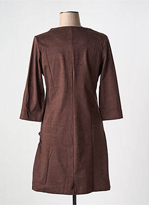 Robe mi-longue manches 3/4 manches 3/4 marron CAPTAIN TORTUE femme