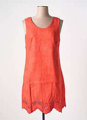 Robe mi-longue sans manche sans manche orange CAPTAIN TORTUE femme