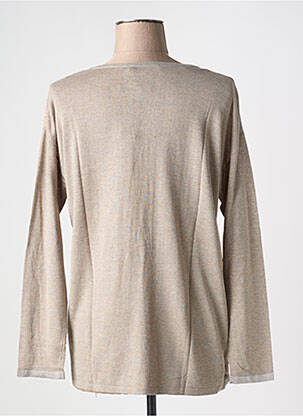 Pull col rond manches longues beige CAPTAIN TORTUE femme