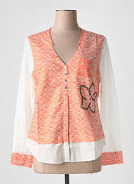 Blouse imprimé fantaisie manches longues orange CAPTAIN TORTUE femme