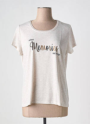 T-shirt coupe droite manches courtes beige CAPTAIN TORTUE femme