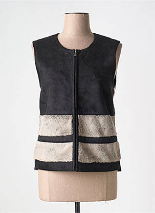Veste casual col rond noir CAPTAIN TORTUE femme