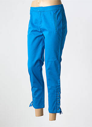 Pantalon 7/8 fermeture zippée sous rabat boutonné bleu CAPTAIN TORTUE femme