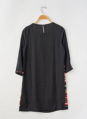 Robe courte coupe fluide manches 3/4 noir CAPTAIN TORTUE femme