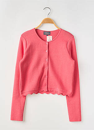 Gilet manches longues col rond rose CAPTAIN TORTUE femme