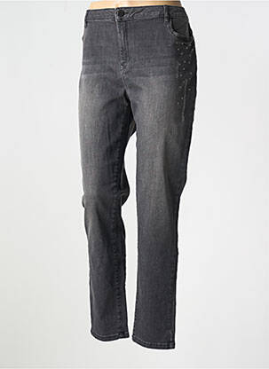 Jeans coupe slim broderie rivets taille normale noir EVA KAYAN femme