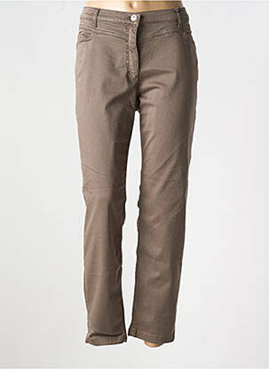 Pantalon slim tissage popeline taille normale marron BETTY BARCLAY femme