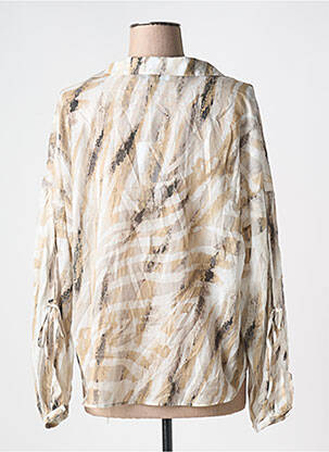 Blouse tissage popeline manches longues marron EVA KAYAN femme
