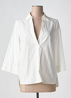 Blouse tissage popeline manches 3/4 blanc LOLA CASADEMUNT femme