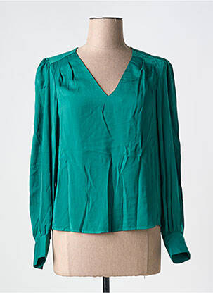 Blouse poignets boutonnés avec fente manches longues vert GARCIA femme