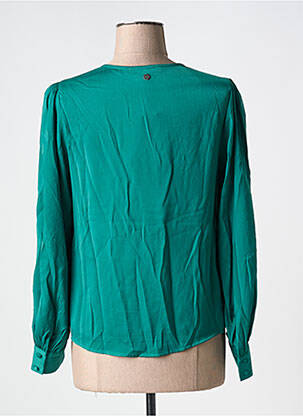 Blouse poignets boutonnés avec fente manches longues vert GARCIA femme