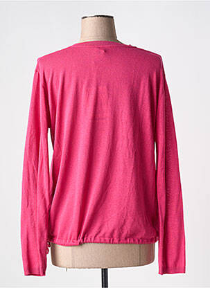 Pull col v manches longues rose LA FEE MARABOUTEE femme