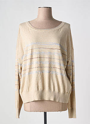 Pull coupe droite manches longues beige MOS MOSH femme