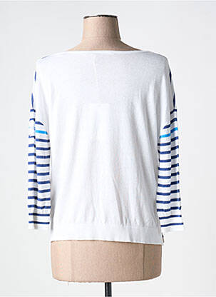 Pull coupe cintrée manches 3/4 blanc DIPLODOCUS femme