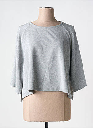 Pull stretch manches 3/4 gris PAKO LITTO femme