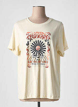 T-shirt sérigraphie floquée manches courtes beige GARCIA femme