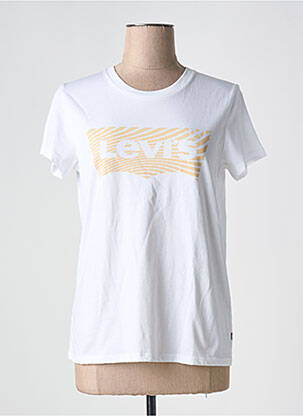 T-shirt sérigraphie floquée manches courtes blanc LEVIS femme