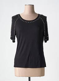 T-shirt stretch manches courtes noir LOLA CASADEMUNT femme