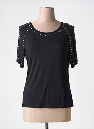 T-shirt stretch manches courtes noir LOLA CASADEMUNT femme