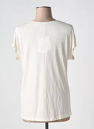 T-shirt col v manches courtes beige LA FEE MARABOUTEE femme