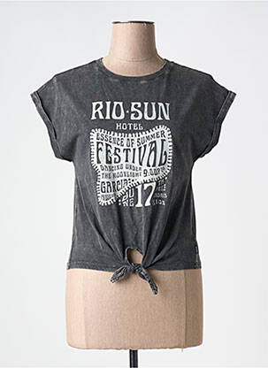 T-shirt coupe cintrée manches courtes gris GARCIA fille