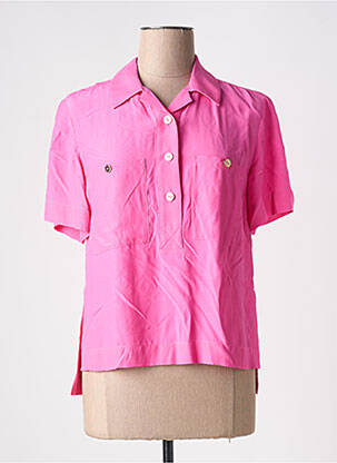 Chemisier coupe droite manches courtes rose LOLA CASADEMUNT femme
