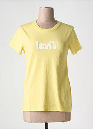 T-shirt sérigraphie floquée manches courtes jaune LEVIS femme