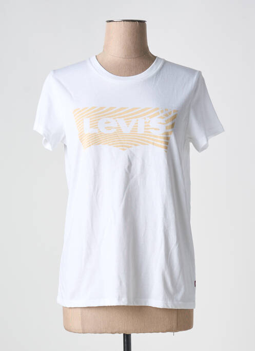 T-shirt sérigraphie floquée manches courtes blanc LEVIS femme