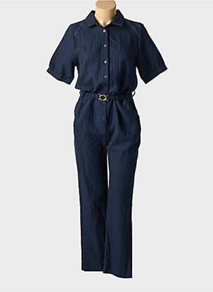 Combi-pantalon fermeture boutonnée sur le devant manches courtes bleu DIPLODOCUS femme
