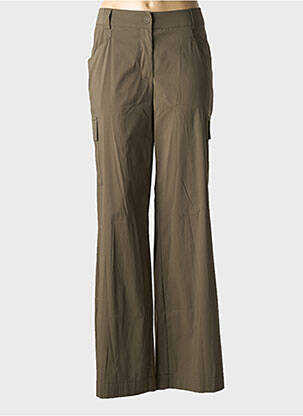 Pantalon droit stretch taille normale vert EVA KAYAN femme