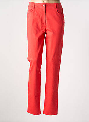 Pantalon slim tissage popeline taille normale rouge PAUSE CAFE femme