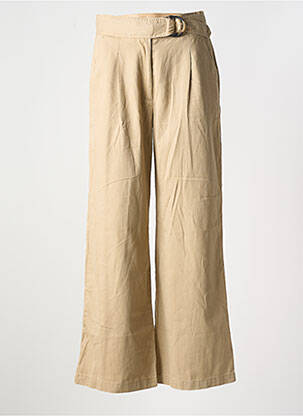 Pantalon large fermeture zippée sous rabat boutonné taille normale beige GARCIA femme