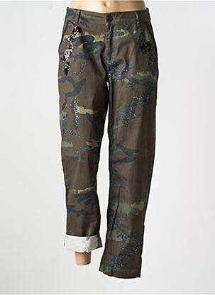 Pantalon droit stretch taille normale vert EVA KAYAN femme