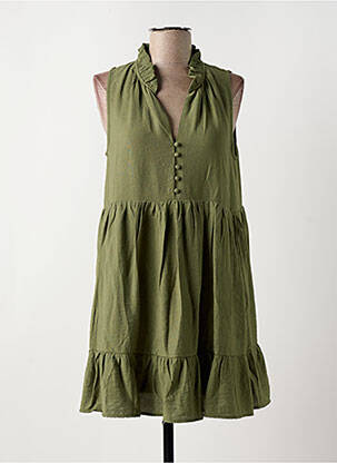 Robe courte sans manche sans manche vert Y'COO femme