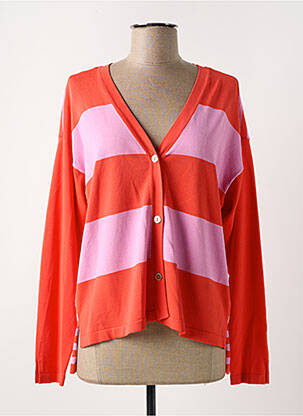 Gilet manches longues coupe cintrée rouge LOLA CASADEMUNT femme