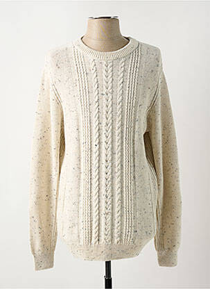 Pull col rond manches longues beige GARCIA homme