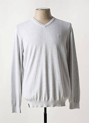 Pull col v manches longues gris FELLOWS UNITED homme