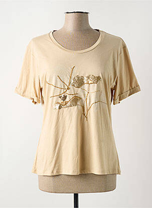 T-shirt beige EVA KAYAN pour femme