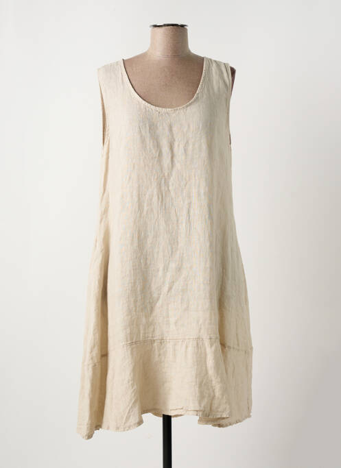Robe mi-longue sans manche sans manche beige TALIA BENSON femme