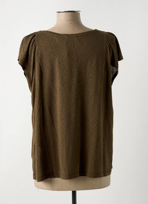 T-shirt coupe droite manches courtes vert LA FEE MARABOUTEE femme