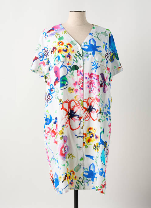 Robe mi-longue blanc PAUSE CAFE pour femme